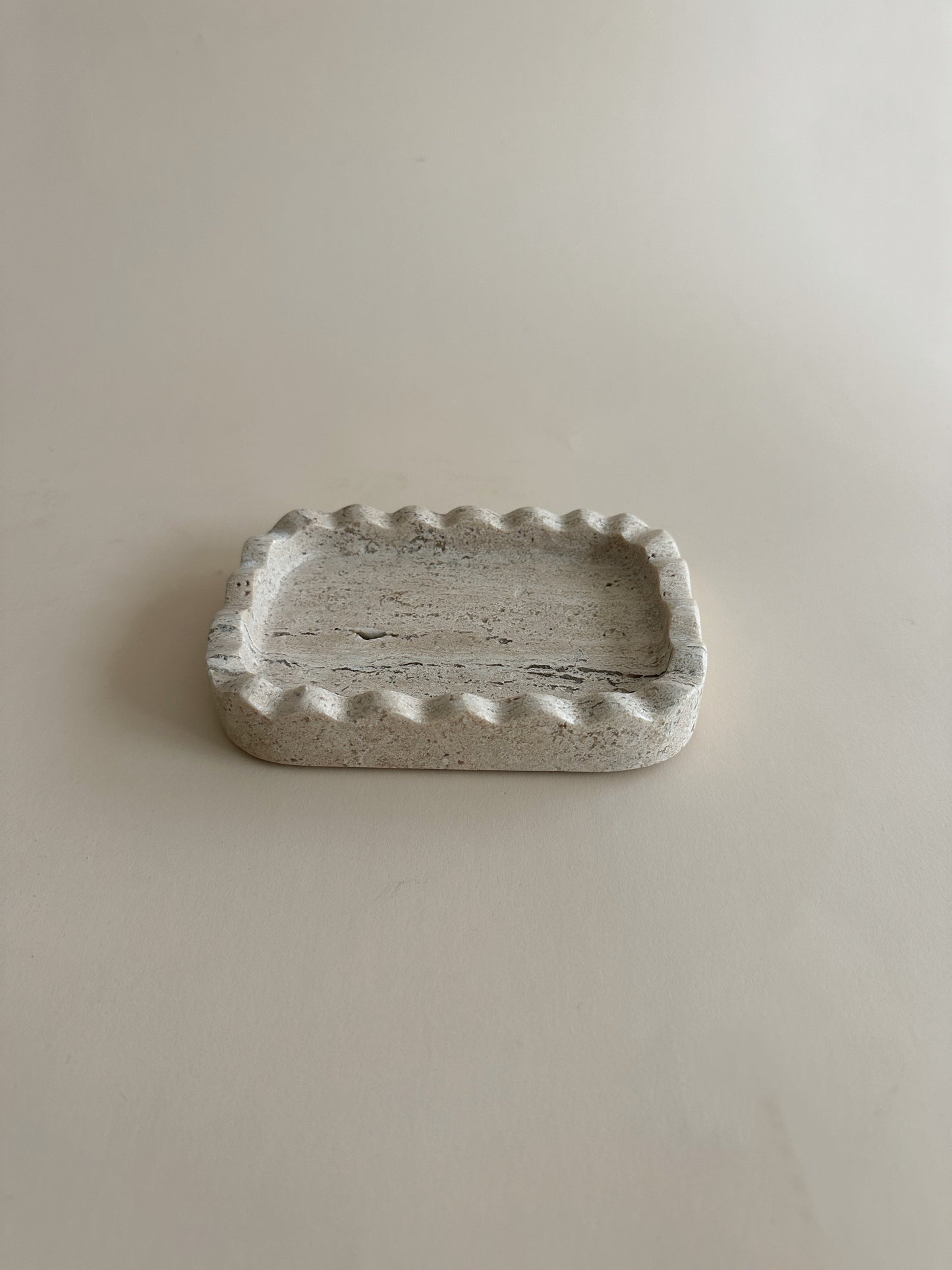 Travertine Scalloped Mini Dish
