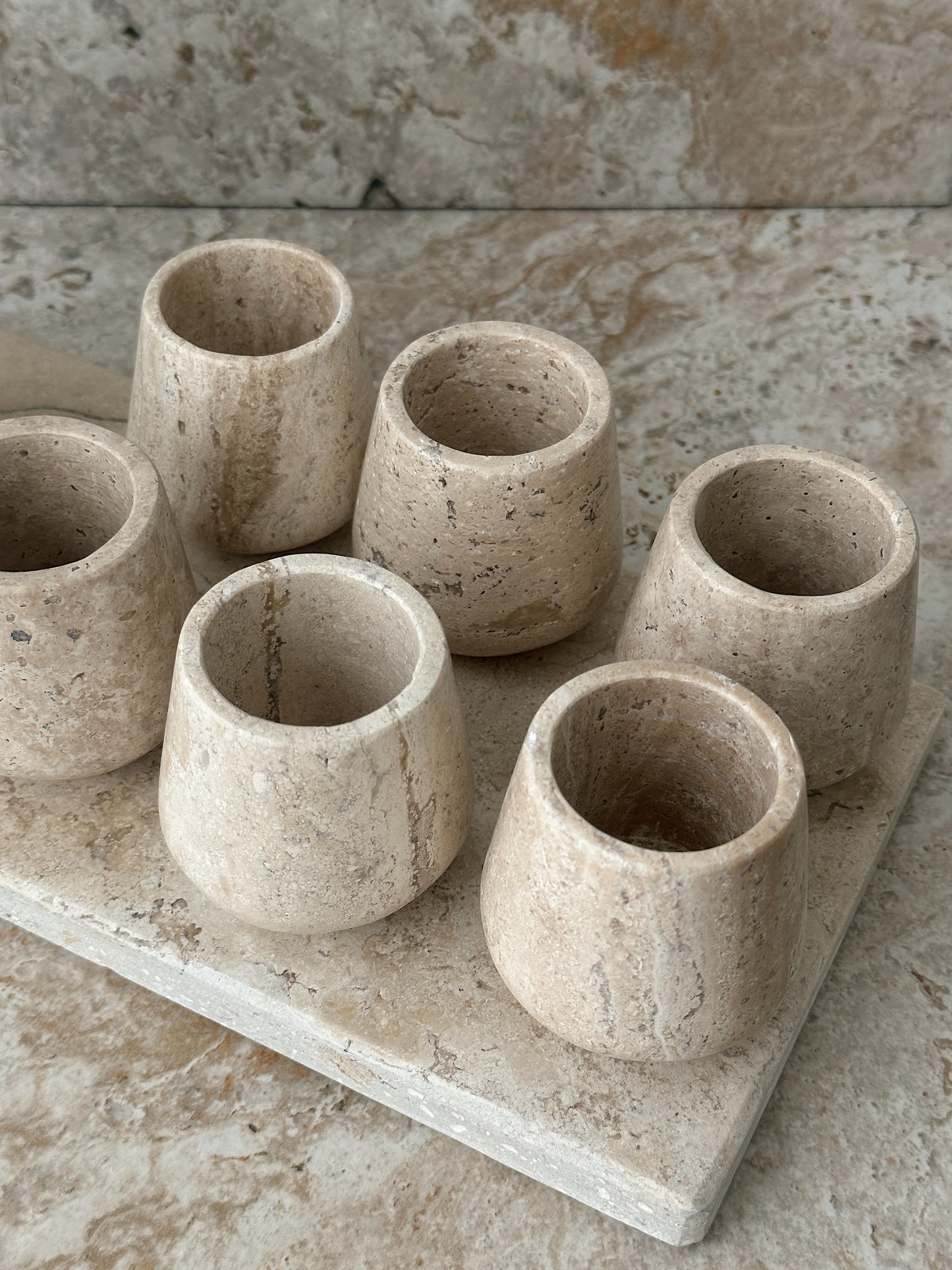 TRAVERTINE SHOT GLASSES