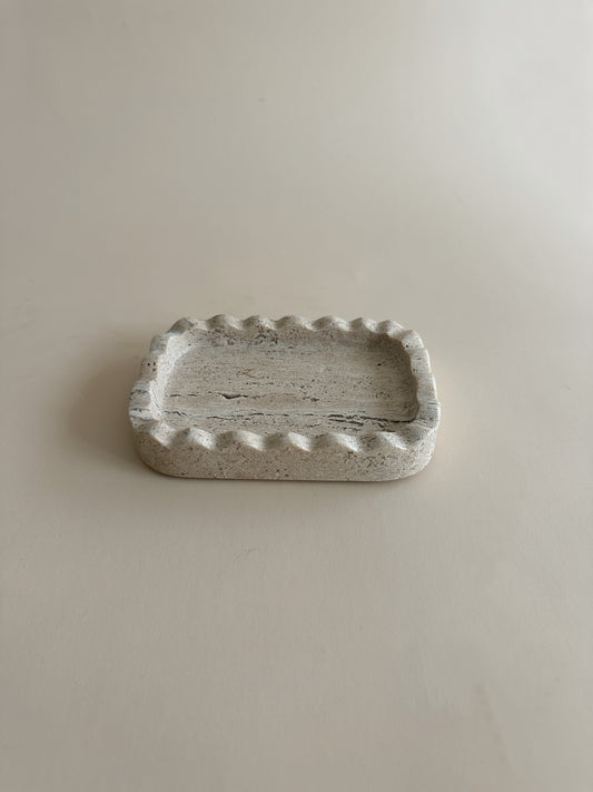 Travertine Scalloped Mini  Dish