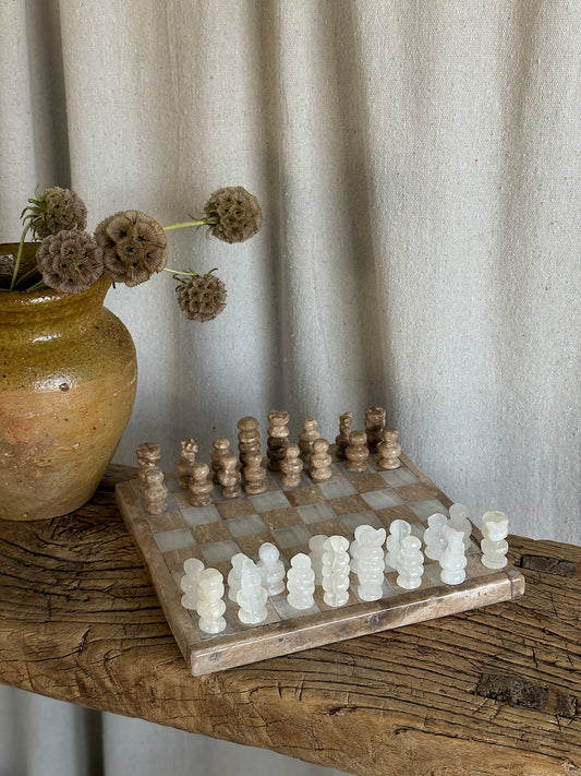 Travertine/ Onyx Stone Chess Board